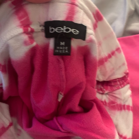 BEBE Rhinestone Tie Die Work Out Pants Sz M - Picture 5 of 6